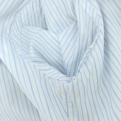 【中古】バルバ ダンディライフ BARBA DANDY LIFE コットン ストライプ ホリゾンタルカラー ドレスシャツ ホワイトxライトブルー【 38 】【 状態ランクC 】【 メンズ 】