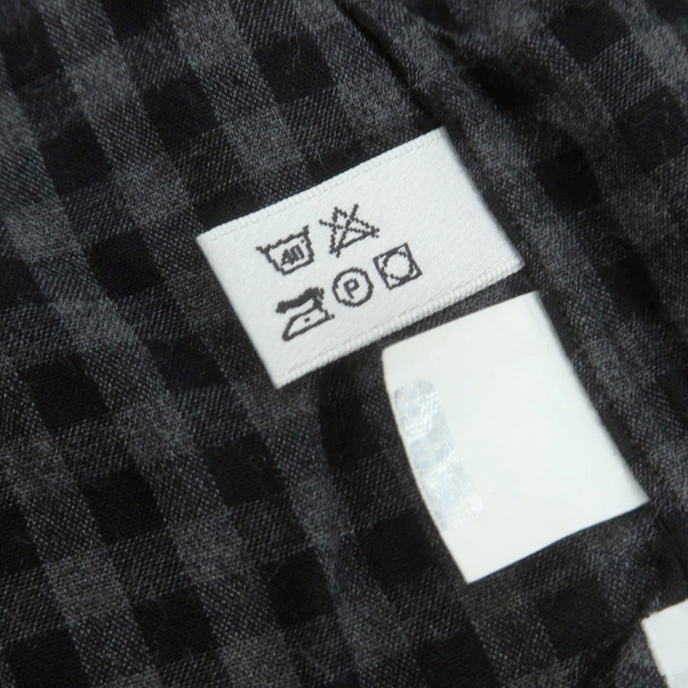 【中古】ルイジ ボレッリ Luigi Borrelli コットン チェック ボタンダウン カジュアルシャツ グレーxブラック【 39 】【 状態ランクC 】【 メンズ 】