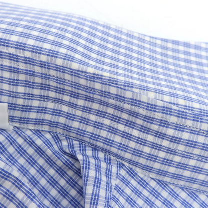 【中古】パルジレリ Pal Zileri コットン チェック セミワイドカラー ドレスシャツ ブルーxホワイト【 39 】【 状態ランクC 】【 メンズ 】