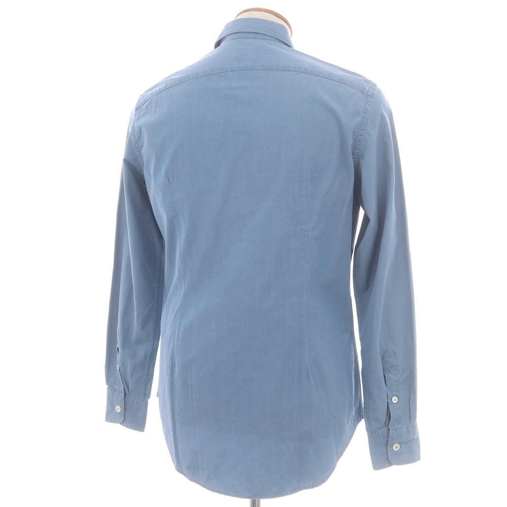 【中古】イレブンティ eleventy コットン ワイドカラー カジュアルシャツ スモークブルー【 39 】【 状態ランクA 】【 メンズ 】