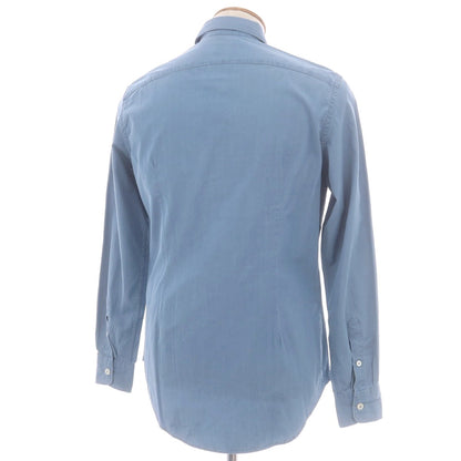 【中古】イレブンティ eleventy コットン ワイドカラー カジュアルシャツ スモークブルー【 39 】【 状態ランクA 】【 メンズ 】