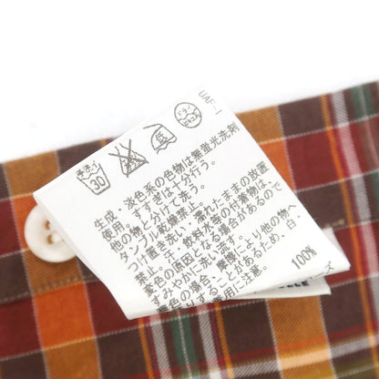 【中古】エリコフォルミコラ ERRICO FORMICOLA コットン チェック ワイドカラー カジュアルシャツ ブラウン系【 S 】【 状態ランクA 】【 メンズ 】