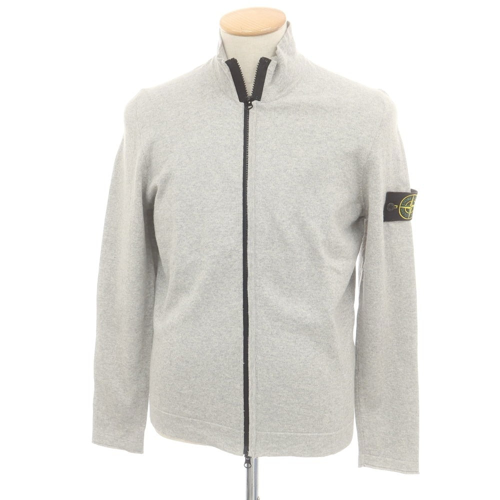 【中古】ストーンアイランド STONE ISLAND コットン ジップアップ カーディガン ライトグレー【 S 】【 状態ランクB 】【 メンズ 】