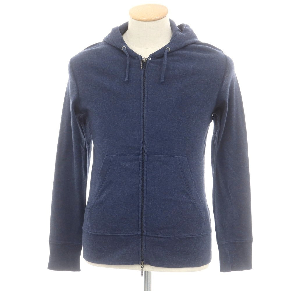 【中古】スリードッツ three dots コットン ジャージー ダブルジップ パーカー ネイビー【 S 】【 状態ランクB 】【 メンズ 】