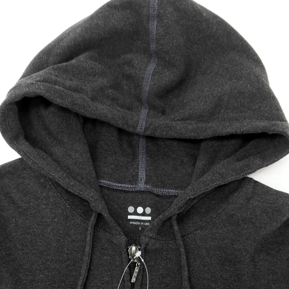 【中古】スリードッツ three dots コットン ジャージー ダブルジップ パーカー チャコール【 S 】【 状態ランクB 】【 メンズ 】