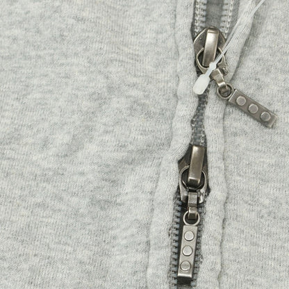 【中古】スリードッツ three dots コットン ジャージー ダブルジップ パーカー ライトグレー【 S 】【 状態ランクB 】【 メンズ 】