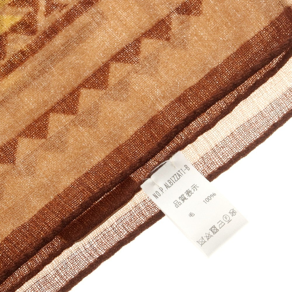 【中古】パオロ アルビザッティ PAOLO ALBIZZATI ウール スカーフ ブラウン系【 状態ランクA 】【 メンズ 】