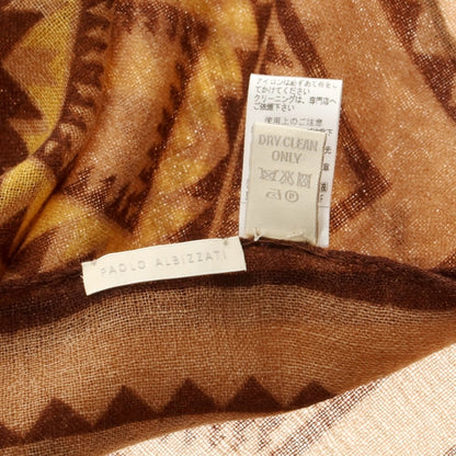 【中古】パオロ アルビザッティ PAOLO ALBIZZATI ウール スカーフ ブラウン系【 状態ランクA 】【 メンズ 】