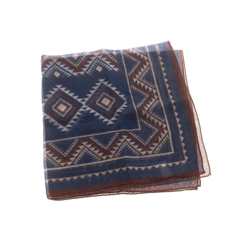 【中古】パオロ アルビザッティ PAOLO ALBIZZATI ウール スカーフ ネイビー系【 状態ランクA 】【 メンズ 】