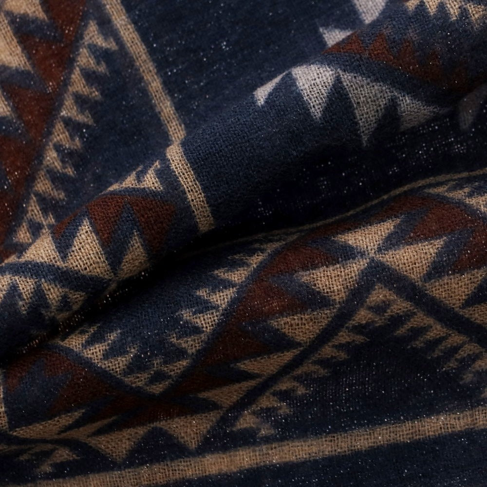 【中古】パオロ アルビザッティ PAOLO ALBIZZATI ウール スカーフ ネイビー系【 状態ランクA 】【 メンズ 】