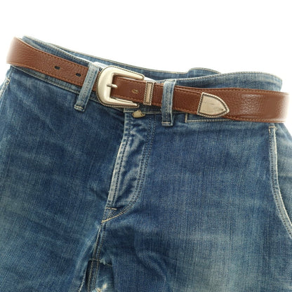 【中古】アドリアーノ メネゲッティ ADRIANO MENEGHETTI レザー ベルト ブラウン【 80 】【 状態ランクB 】【 メンズ 】