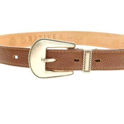 【中古】アドリアーノ メネゲッティ ADRIANO MENEGHETTI レザー ベルト ブラウン【 80 】【 状態ランクB 】【 メンズ 】