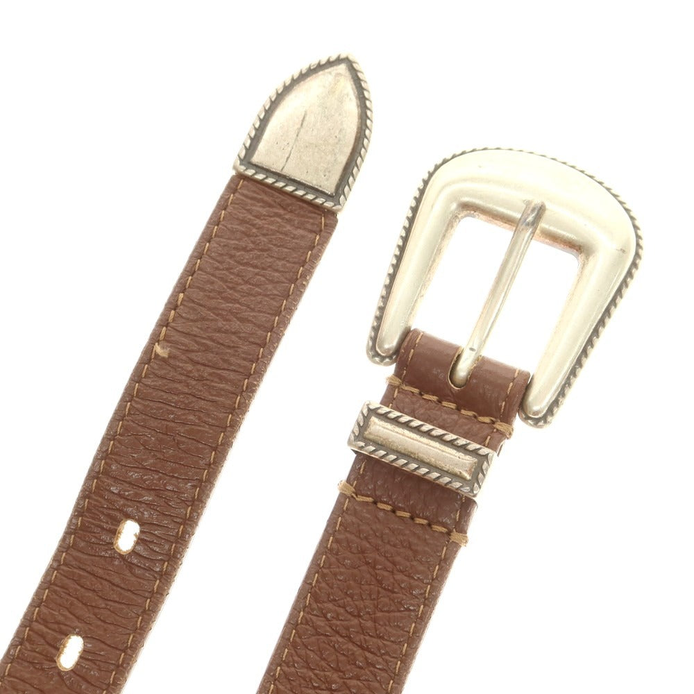 【中古】アドリアーノ メネゲッティ ADRIANO MENEGHETTI レザー ベルト ブラウン【 80 】【 状態ランクB 】【 メンズ 】