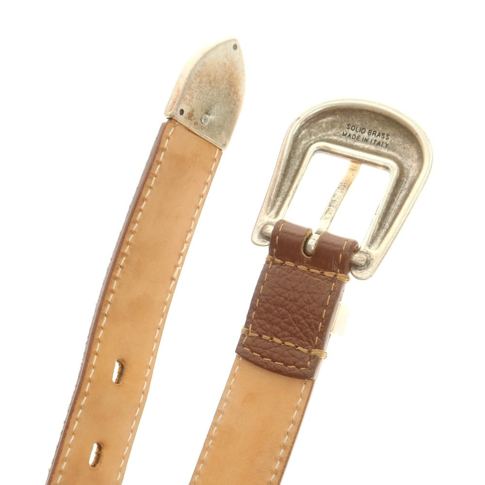 【中古】アドリアーノ メネゲッティ ADRIANO MENEGHETTI レザー ベルト ブラウン【 80 】【 状態ランクB 】【 メンズ 】