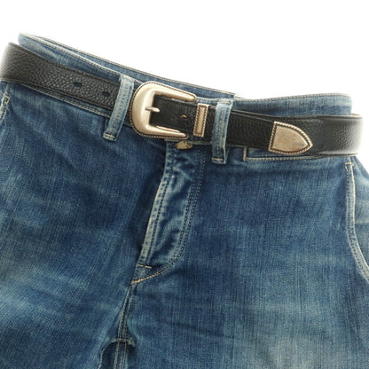 【中古】アドリアーノ メネゲッティ ADRIANO MENEGHETTI レザー ベルト ブラック【 80 】【 状態ランクB 】【 メンズ 】