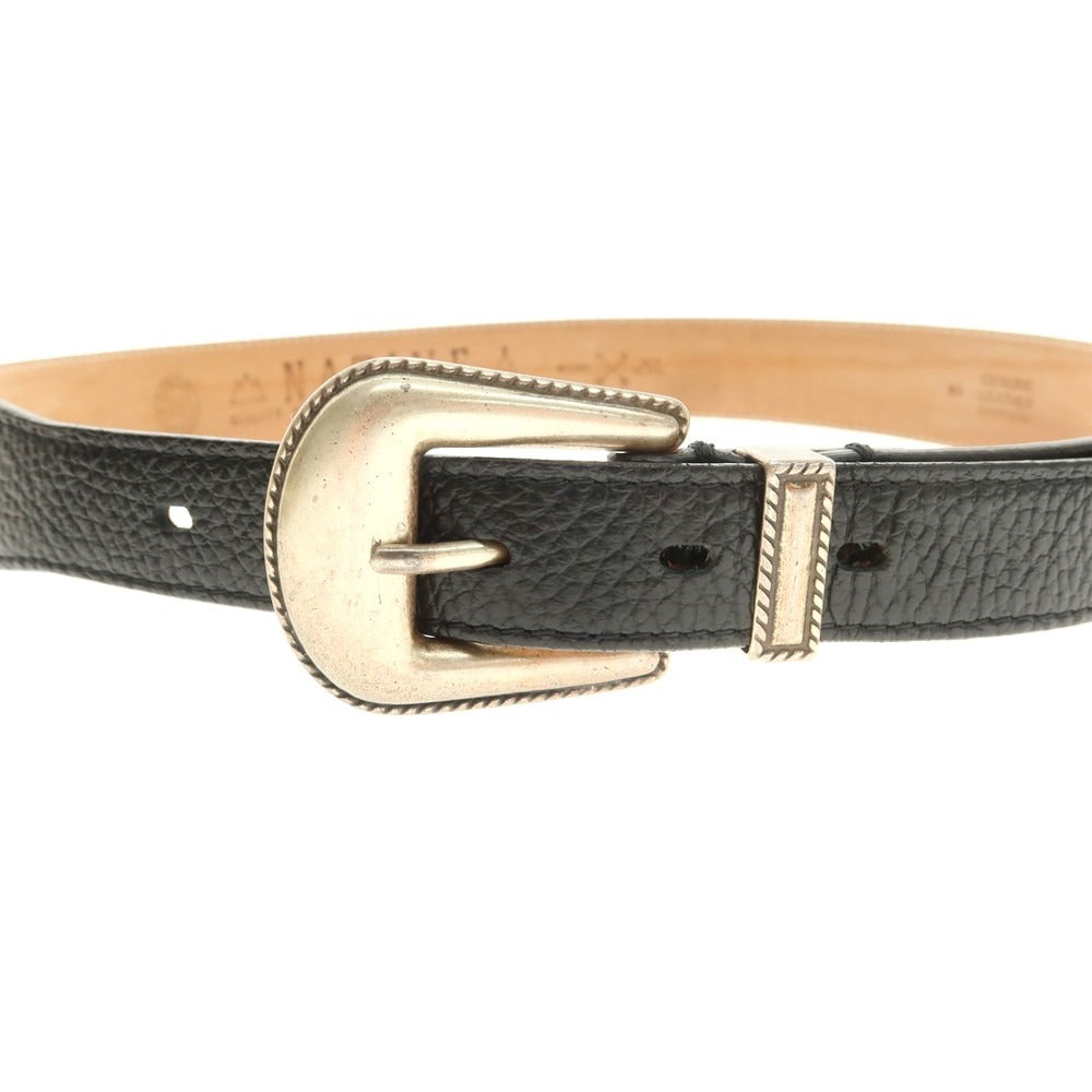 【中古】アドリアーノ メネゲッティ ADRIANO MENEGHETTI レザー ベルト ブラック【 80 】【 状態ランクB 】【 メンズ 】