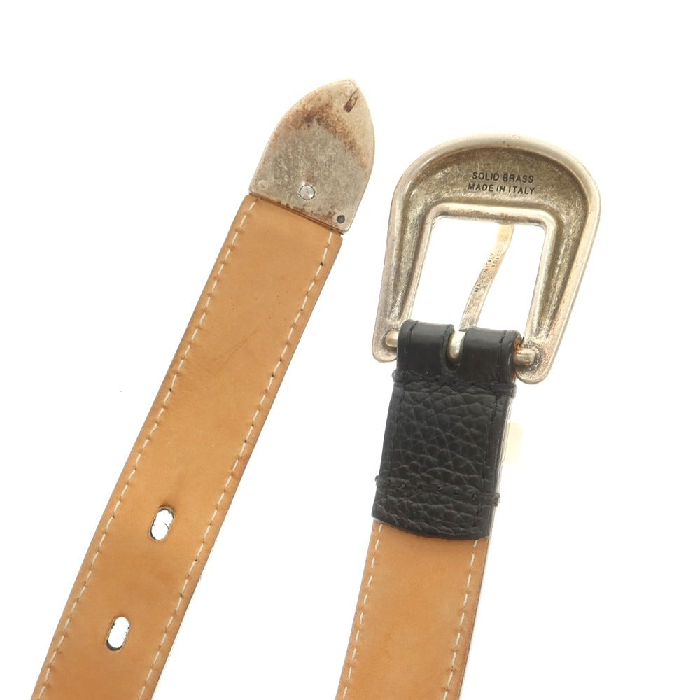 【中古】アドリアーノ メネゲッティ ADRIANO MENEGHETTI レザー ベルト ブラック【 80 】【 状態ランクB 】【 メンズ 】