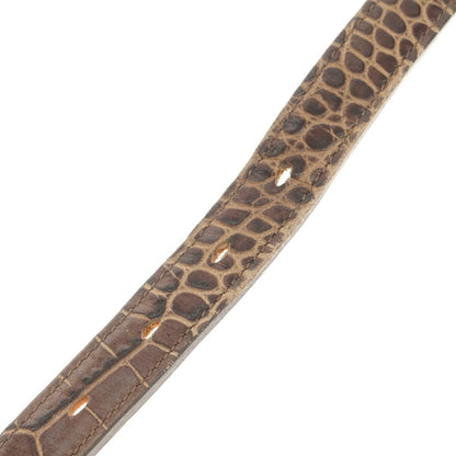 【中古】アドリアーノ メネゲッティ ADRIANO MENEGHETTI クロコダイル型押しレザー ベルト ブラウン【 80 】【 状態ランクB 】【 メンズ 】