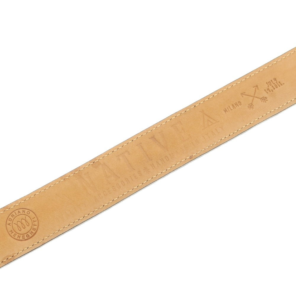 【中古】アドリアーノ メネゲッティ ADRIANO MENEGHETTI クロコダイル型押しレザー ベルト ブラック【 80 】【 状態ランクB 】【 メンズ 】