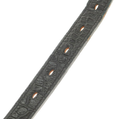 【中古】アドリアーノ メネゲッティ ADRIANO MENEGHETTI クロコダイル型押しレザー ベルト ブラック【 80 】【 状態ランクB 】【 メンズ 】