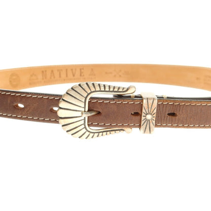 【中古】アドリアーノ メネゲッティ ADRIANO MENEGHETTI レザー ベルト ブラウン【 80 】【 状態ランクB 】【 メンズ 】