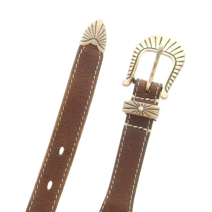 【中古】アドリアーノ メネゲッティ ADRIANO MENEGHETTI レザー ベルト ブラウン【 80 】【 状態ランクB 】【 メンズ 】