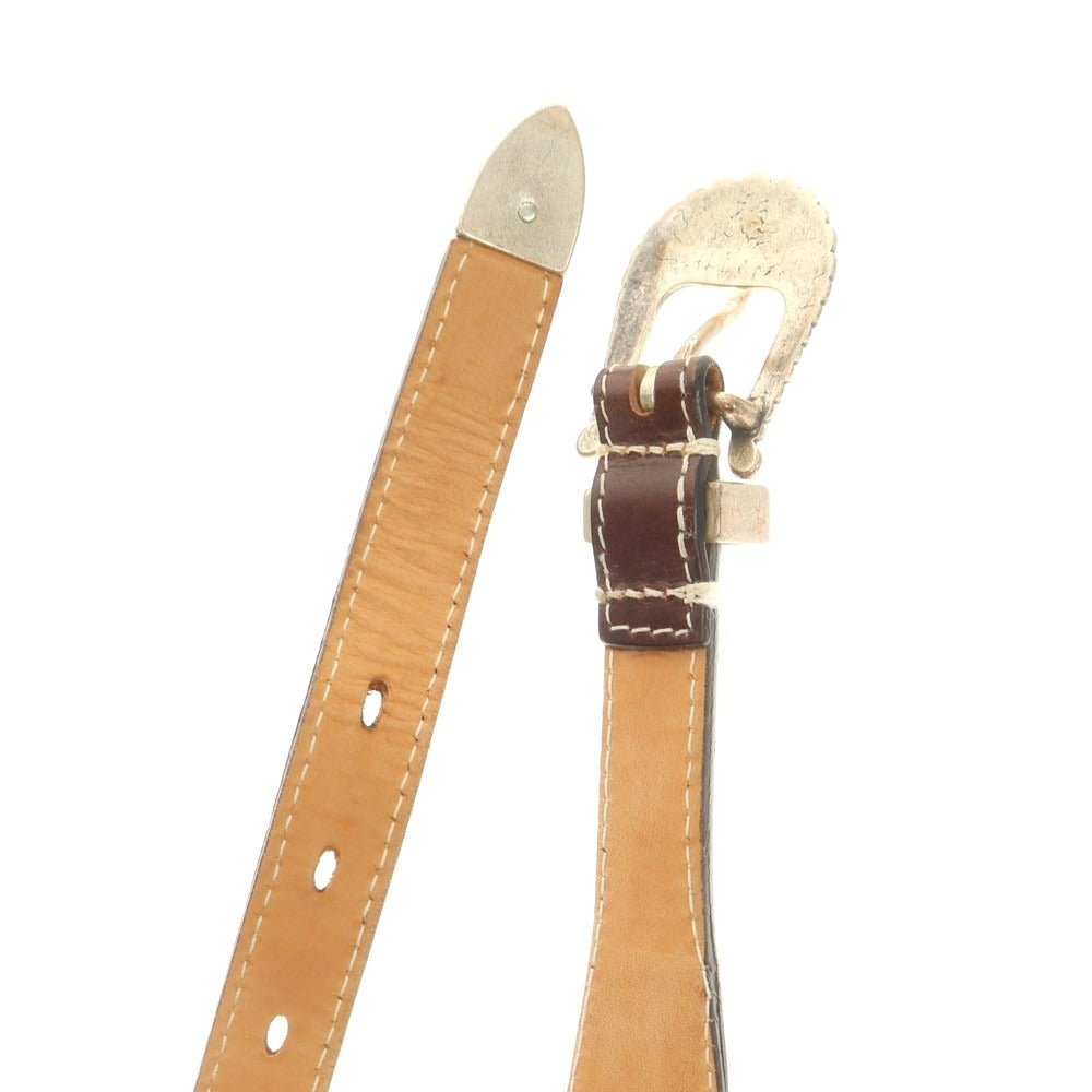 【中古】アドリアーノ メネゲッティ ADRIANO MENEGHETTI レザー ベルト ブラウン【 80 】【 状態ランクB 】【 メンズ 】