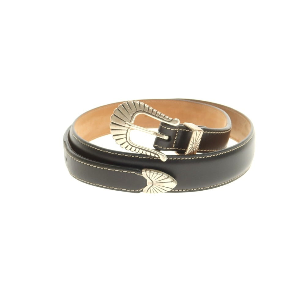 【中古】アドリアーノ メネゲッティ ADRIANO MENEGHETTI レザー ベルト ブラック【 80 】【 状態ランクB 】【 メンズ 】