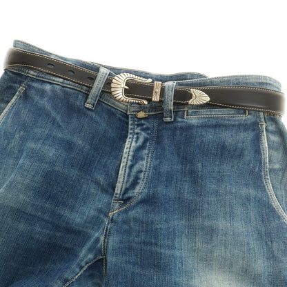 【中古】アドリアーノ メネゲッティ ADRIANO MENEGHETTI レザー ベルト ブラック【 80 】【 状態ランクB 】【 メンズ 】