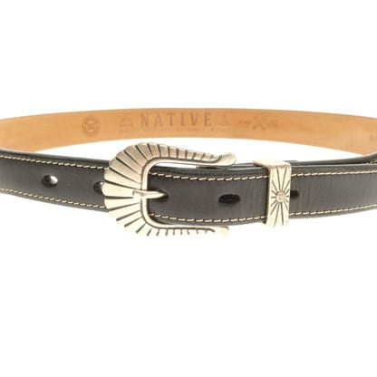 【中古】アドリアーノ メネゲッティ ADRIANO MENEGHETTI レザー ベルト ブラック【 80 】【 状態ランクB 】【 メンズ 】