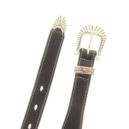 【中古】アドリアーノ メネゲッティ ADRIANO MENEGHETTI レザー ベルト ブラック【 80 】【 状態ランクB 】【 メンズ 】