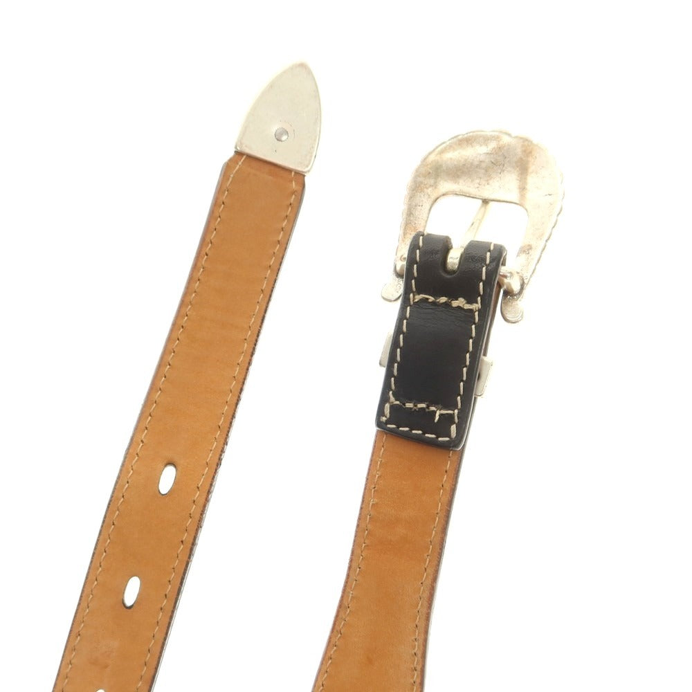 【中古】アドリアーノ メネゲッティ ADRIANO MENEGHETTI レザー ベルト ブラック【 80 】【 状態ランクB 】【 メンズ 】