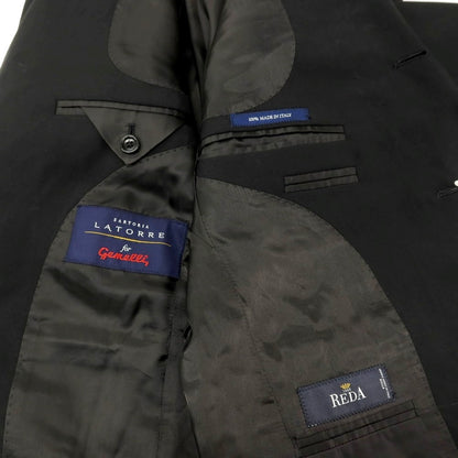 【中古】サルトリア ラトーレ SARTORIA LATORRE ウール 3つボタンスーツ ブラック【サイズ44】【 状態ランクB 】【 メンズ 】 [DPD]
