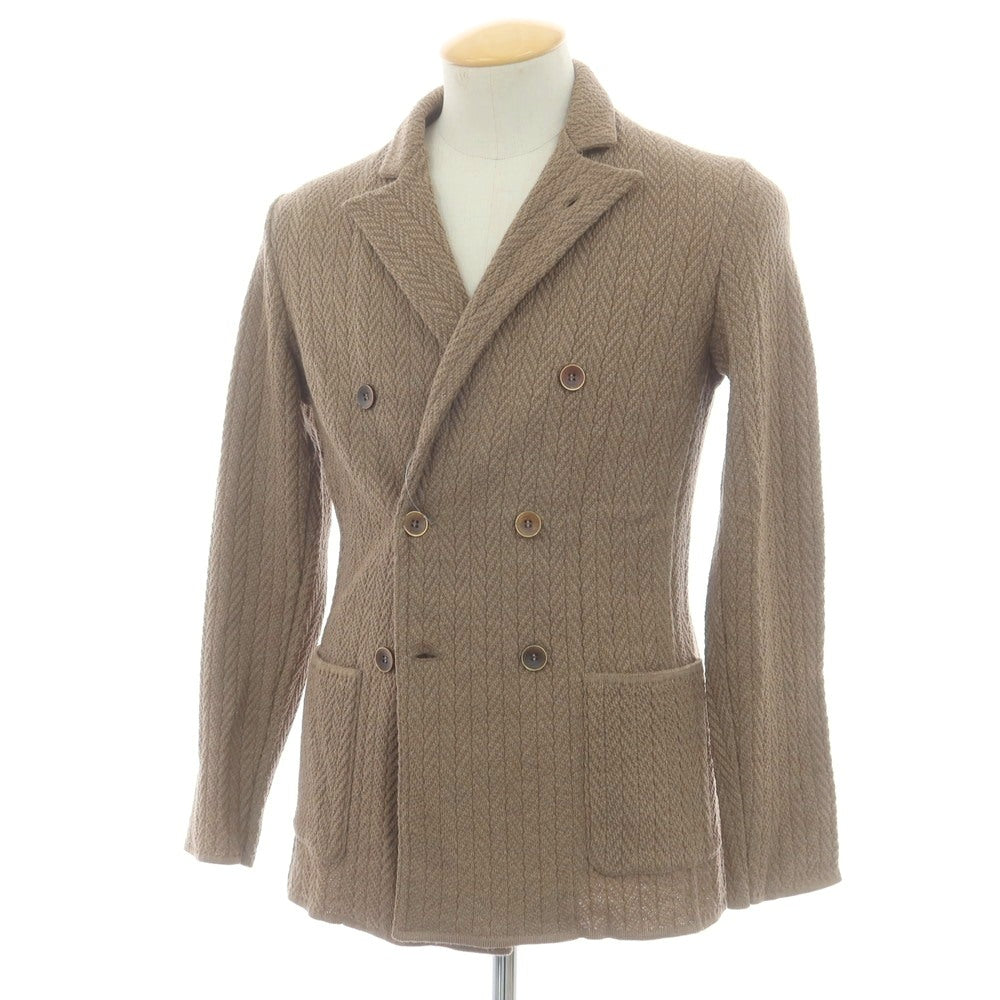 【中古】ラルディーニ LARDINI ウール ダブル6B ニットジャケット ライトブラウン【 XS 】【 状態ランクB 】【 メンズ 】