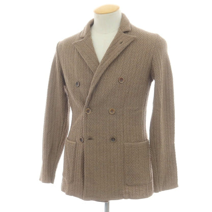 【中古】ラルディーニ LARDINI ウール ダブル6B ニットジャケット ライトブラウン【 XS 】【 状態ランクB 】【 メンズ 】