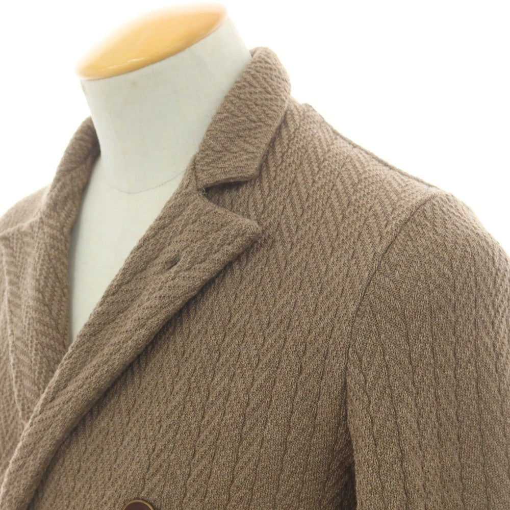 【中古】ラルディーニ LARDINI ウール ダブル6B ニットジャケット ライトブラウン【 XS 】【 状態ランクB 】【 メンズ 】