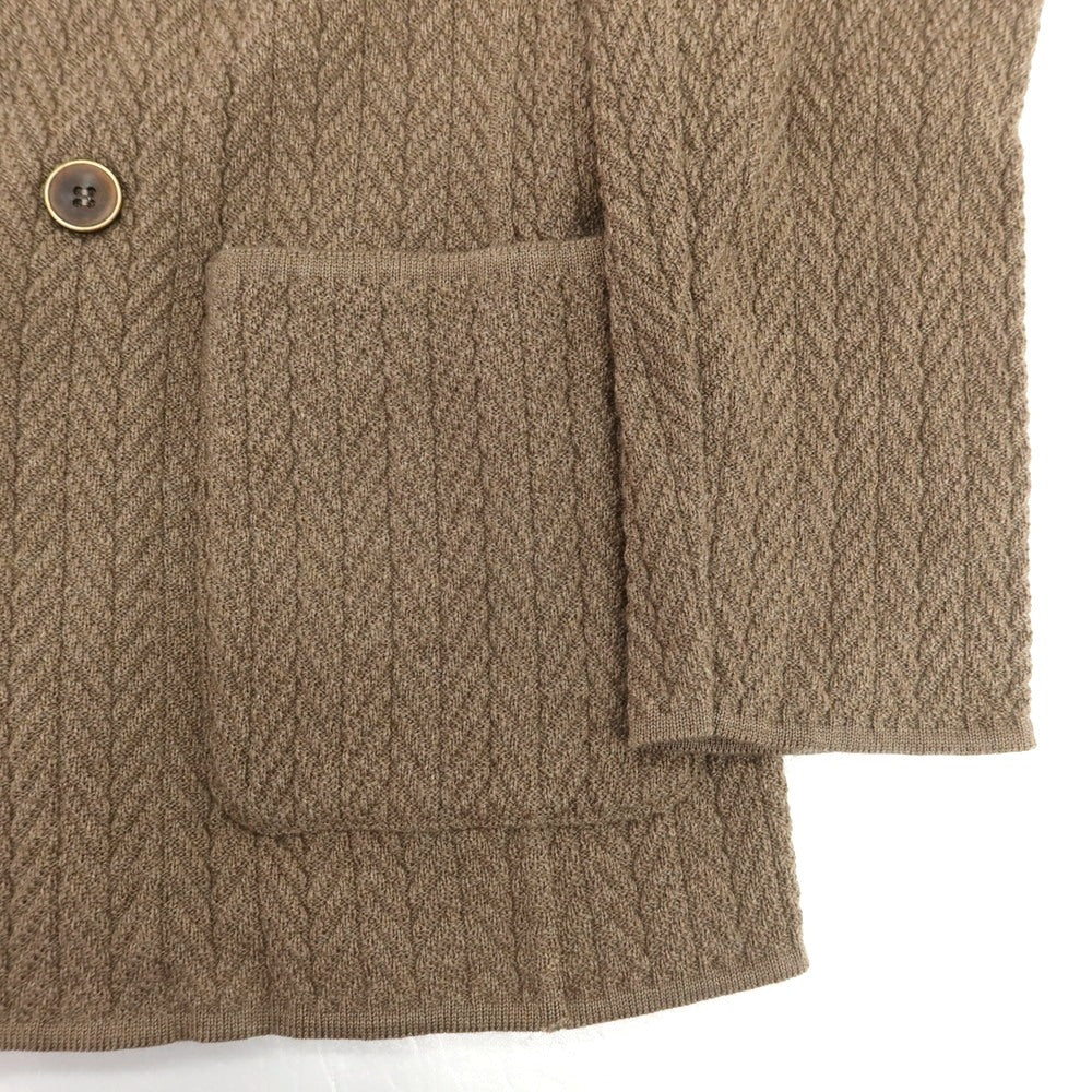 【中古】ラルディーニ LARDINI ウール ダブル6B ニットジャケット ライトブラウン【 XS 】【 状態ランクB 】【 メンズ 】