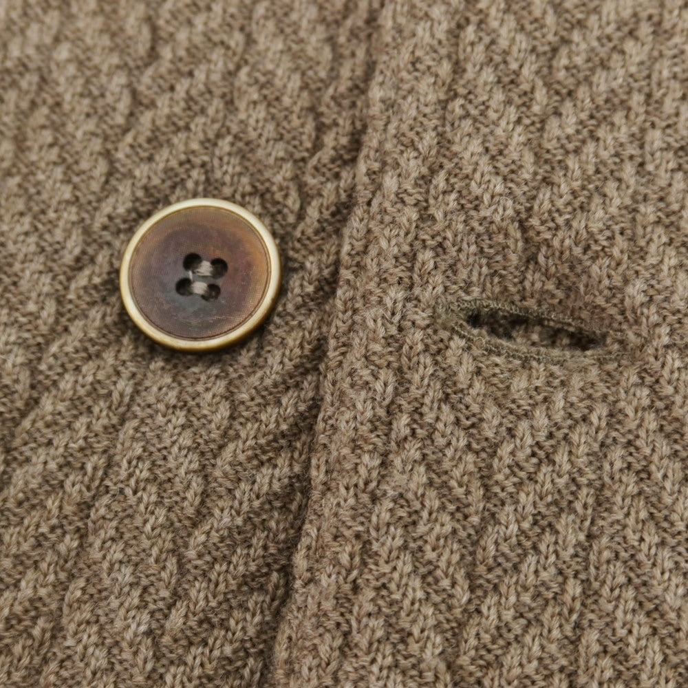 【中古】ラルディーニ LARDINI ウール ダブル6B ニットジャケット ライトブラウン【 XS 】【 状態ランクB 】【 メンズ 】
