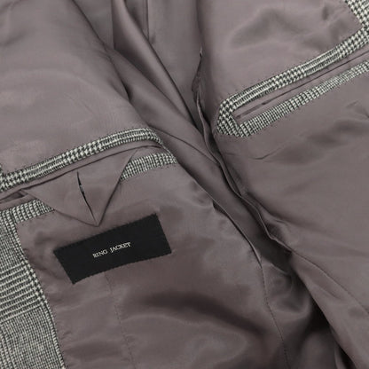 【中古】リングヂャケット RING JACKET ウール グレンチェック 3つボタンスーツ ブラックxホワイト【 46 】【 状態ランクB 】【 メンズ 】