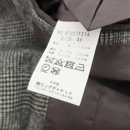 【中古】リングヂャケット RING JACKET ウール グレンチェック 3つボタンスーツ ブラックxホワイト【 46 】【 状態ランクB 】【 メンズ 】