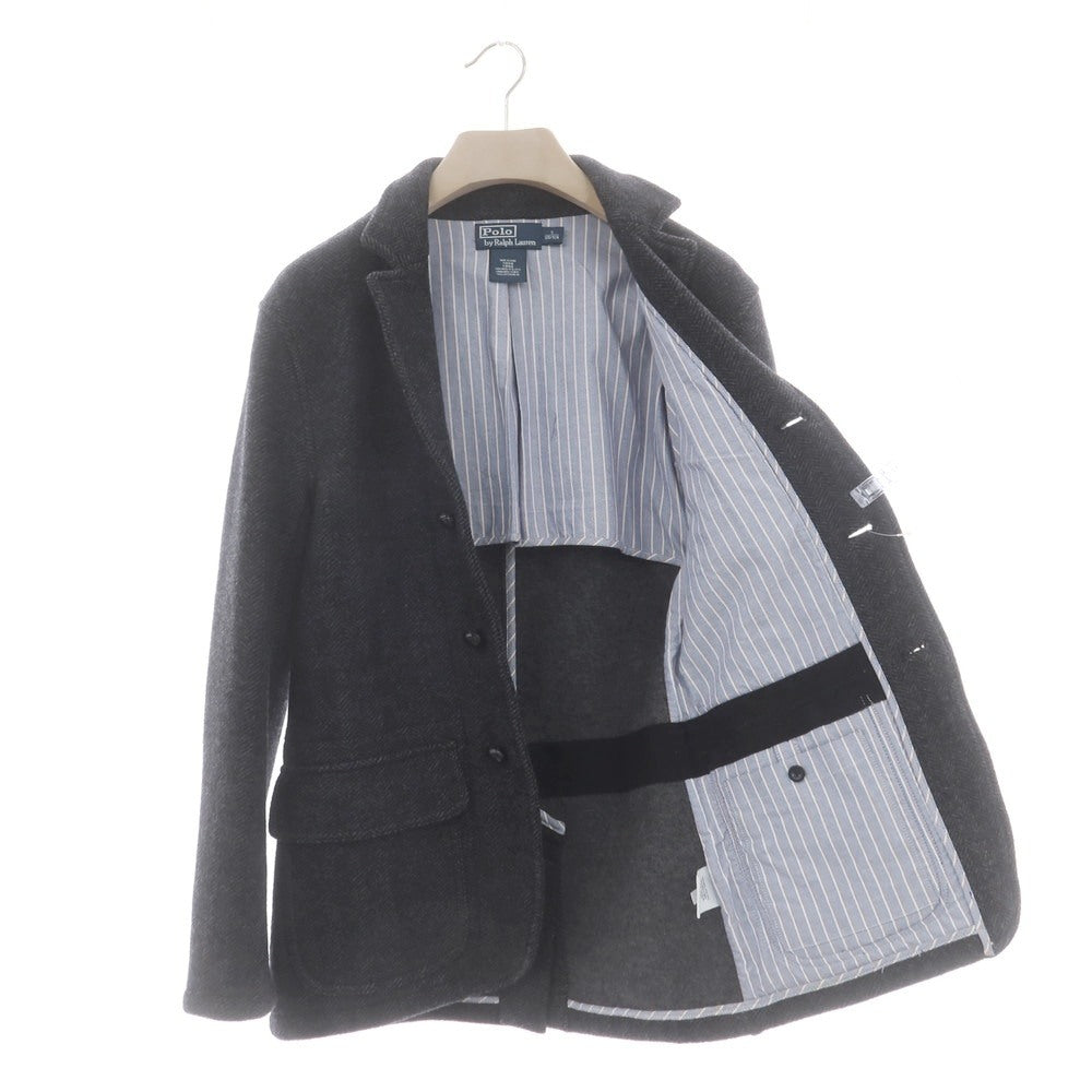 【中古】ポロ ラルフローレン Polo Ralph Lauren ウール ヘリンボーン 3B カジュアルジャケット ブラックxグレー【 S 】【 状態ランクA 】【 メンズ 】