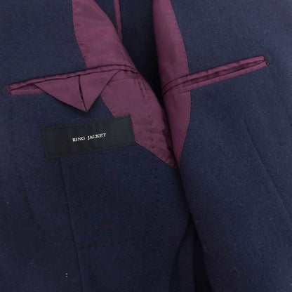 【中古】リングヂャケット RING JACKET Balloon ウール 3B テーラードジャケット ネイビー【 46 】【 状態ランクC 】【 メンズ 】