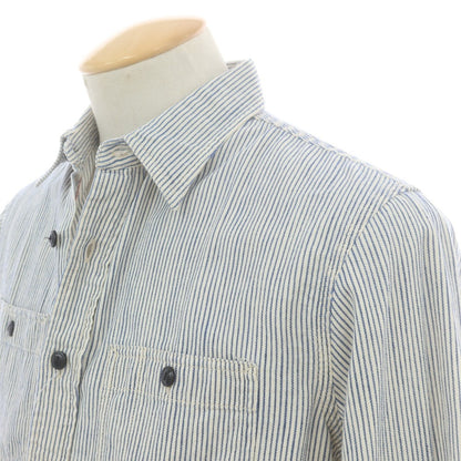 【中古】デニムアンドサプライ ラルフローレン DENIM &amp; SUPPLY Ralph Lauren コットン ストライプ カジュアルシャツ オフホワイトxネイビー【 S 】【 状態ランクB 】【 メンズ 】