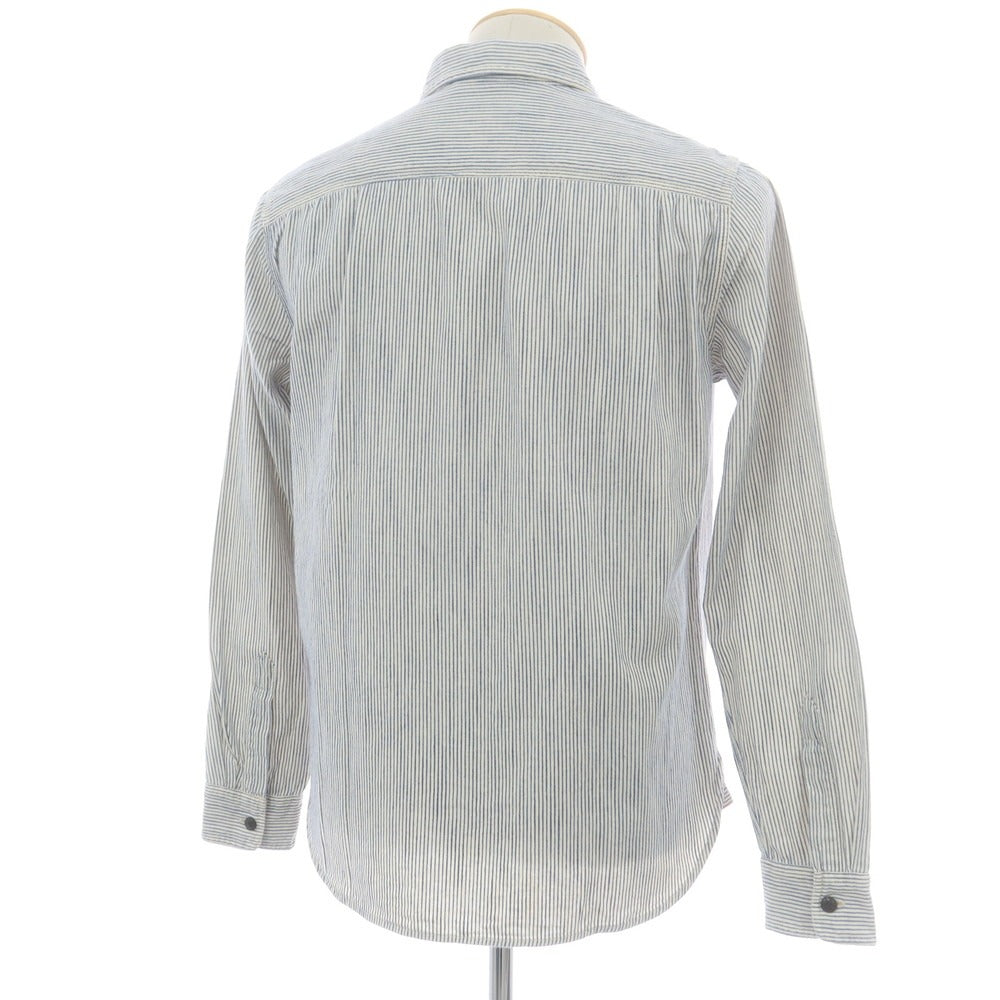 【中古】デニムアンドサプライ ラルフローレン DENIM &amp; SUPPLY Ralph Lauren コットン ストライプ カジュアルシャツ オフホワイトxネイビー【サイズS】【 状態ランクB 】【 メンズ 】 [CPD]