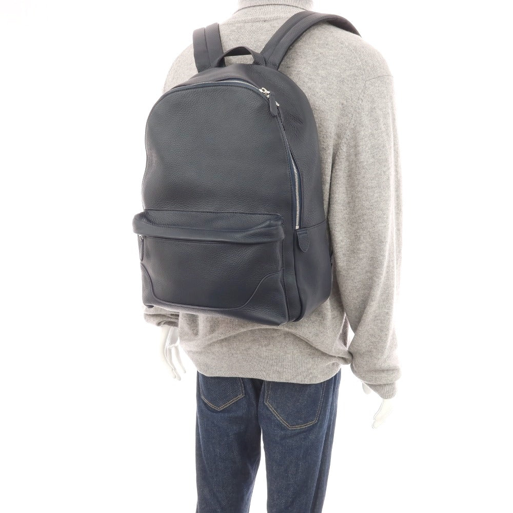 【中古】ペッレモルビダ PELLE MORBIDA シュリンクレザー バックパック・リュック ダークネイビー【 状態ランクB 】【 メンズ 】