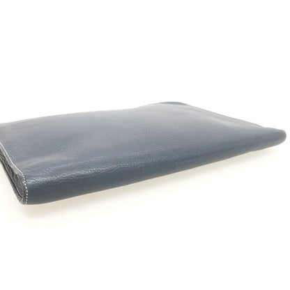 【中古】シセイ Cisei シュリンクレザー クラッチバッグ ダークネイビー【 状態ランクB 】【 メンズ 】