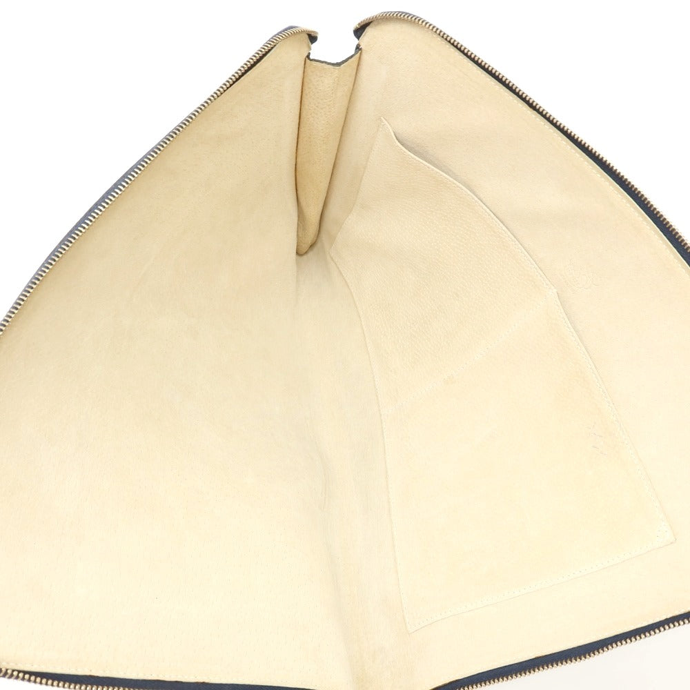 【中古】シセイ Cisei シュリンクレザー クラッチバッグ ダークネイビー【 状態ランクB 】【 メンズ 】