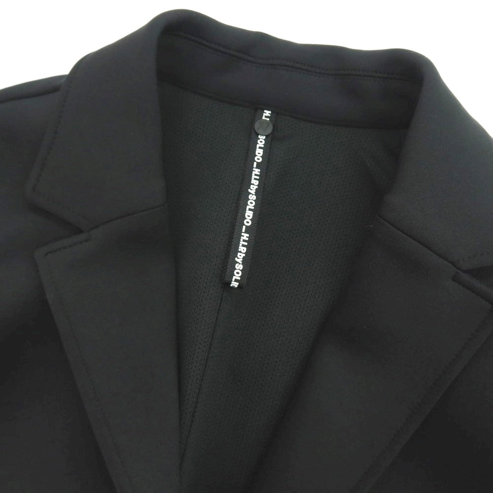 【中古】エイチアイピーバイ ソリード H.I.P. by SOLIDO ストレッチ ポリエステル ダンボールニット 2B カジュアルジャケット ブラック【 サイズ2 】【 状態ランクA 】【 メンズ 】 [CPD]