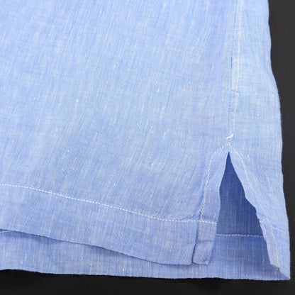 【中古】バグッタ Bagutta リネン オープンカラー 半袖シャツ ブルー【サイズ37】【 状態ランクA 】【 メンズ 】