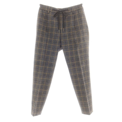 【中古】タリアトーレ TAGLIATORE ウールコットン チェック イージースラックスパンツ グレーxベージュ【 46 】【 状態ランクB 】【 メンズ 】